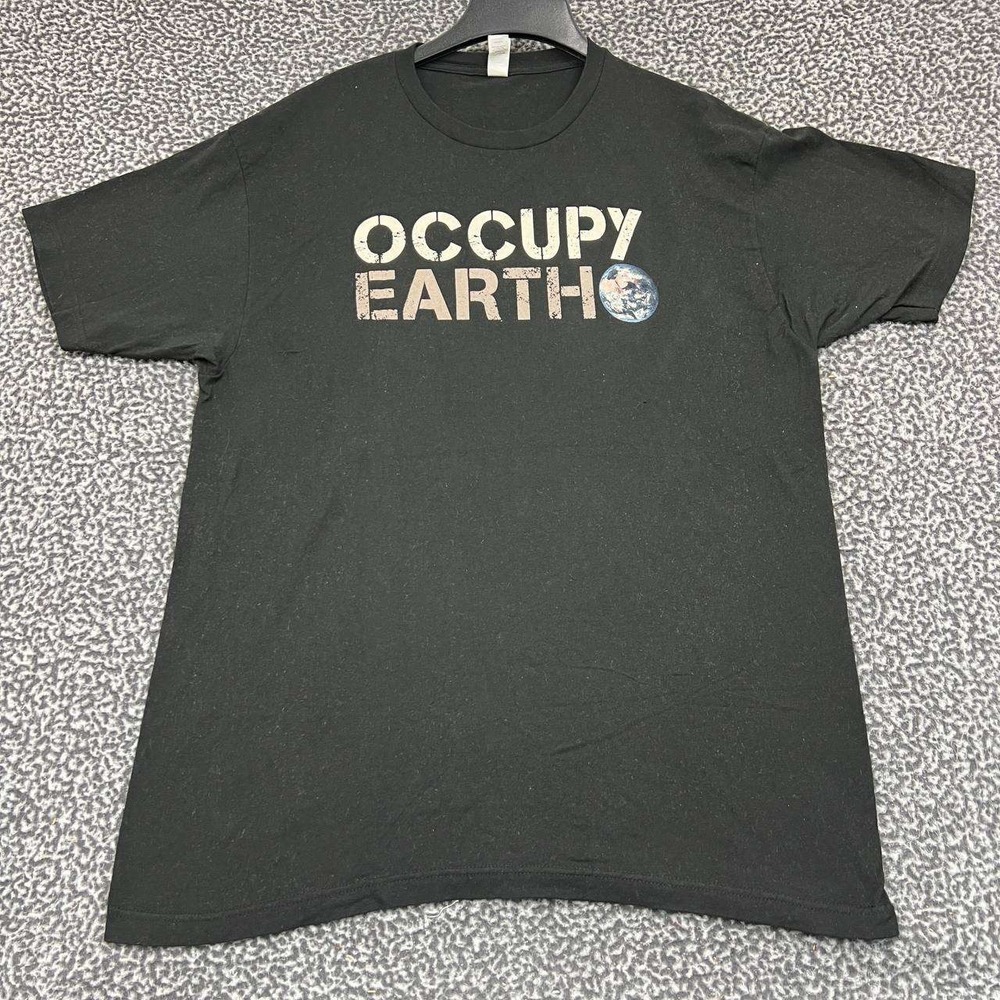 Vintage Occupy Earth Shirt Men Extra Large Tultex Short Sleeve Crew Neck Cotton